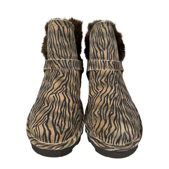 NWOT Bearpaw Konnie Brown Zebra Strip Winter Boot Size US 10 - Picture 7 of 10